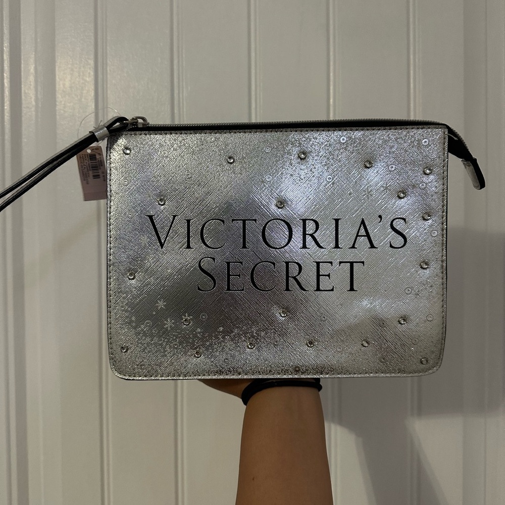 Victoria's Secret Metallic Silver Wristlet